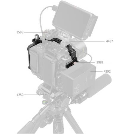 mallRig 5810 - modułowa klatka do Canon EOS C80 (+ szyna NATO i zacisk kabla) - przykład użycia